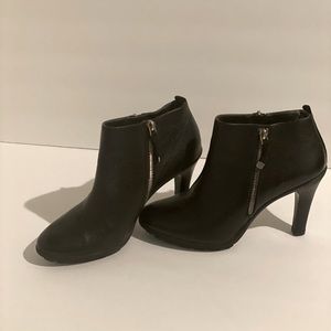 Black Leather Ankle Boots Tahari